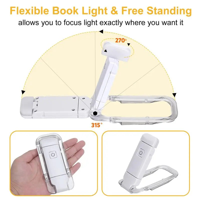 Luz LED recargable por USB para libros luz de lectura