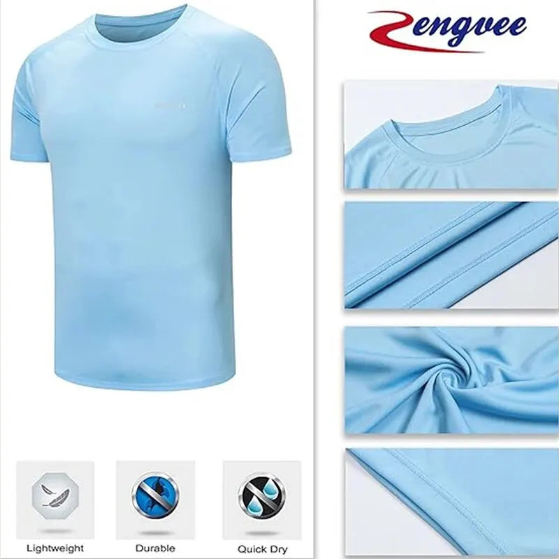 Camisetas deportivas de manga larga para hombre, protección solar UPF 50+